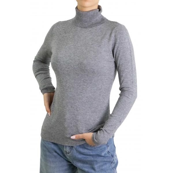 Maglia collo alto tinta unita 